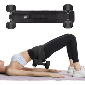 Hip Thrust Belt, Hip Thrust Belt for Dumbbells Heavy, Booty Belt for Hip Thrust, Hip Thrust Band for Dumbbell Kettlebell Plate, Slip-Resistant Padding Hip Thrust Belt for Gym or Home Workouts