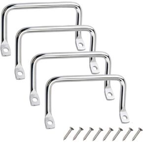 4 Pcs Cutting Board Cabinet Hardware Handle Pull, Matte Black Cabinet Hardware Furniture Pulls, Metal Serving Tray Handles, Fruit Trays, Drawer Pulls Sliding Door Pulls
