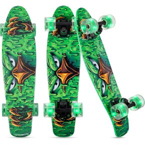 Tony Hawk 22" Complete Cruiser Skateboard, 9-ply Maple Deck Skateboard for Cruising, Carving, Tricks and Downhill, Slime