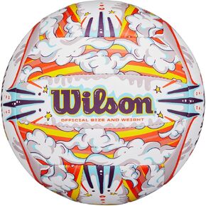 WILSON Graffiti Peace Volleyball - Official Size, White/Orange