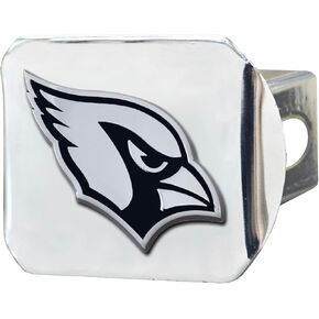 Arizona Cardinals NFL Chrome Metal Hitch Cover with 3D Chrome Team Logo by FANMATS - Unique Molded Design – Easy Installation on Truck, SUV, Car - Ideal Gift for Die Hard Football Fan