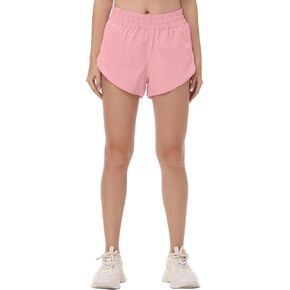 MCEDAR Women's Running Shorts Mesh Liner Quick Dry Athletic Gym Track Workout Shorts with Elastic and Zip Pocket