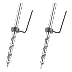 2 Set 3/8 inch Lip and Spur Point Drill Bits Round Shank with Adjustable Depth Stop Wood Working Tool for Woodworking