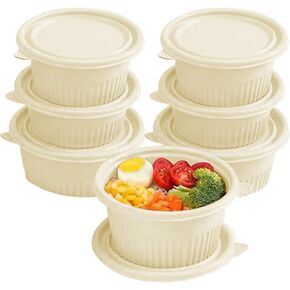 150 compostable take out containers, Heavy duty quality take out containers, environmentally friendly and biodegradable, made of corn starch for takeaway meal prep containers 5.7 * 5.7