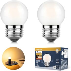 G40 Led Low Wattage Bulb 3W Equivalent 25 Watt Light Bulbs, Standard E26 Small Power, Frosted, Warm White 2700K, Dimmable for Bathroom Bedside Accent Lamps Appliance Bulb Refrigerator Pack of 2