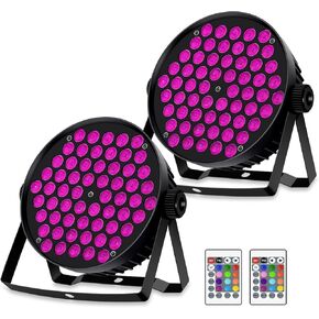LED Par Lights,90W 60 LED RGBW 4IN1 Stage Par Lights Sound Activated Auto Play by Remote & DMX Control Stage Uplights for Events Wedding Church Party DJ Live Show DJ Stage Lighting 2 Pack