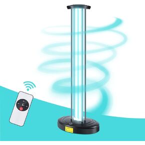 Ultraviolet Lamp, 100W Ozone Free UV Light Purifier for Large Room, with Three-Step Timing Remote Control, Blue Light, Purification for Bathroom, Bedroom, Toilet