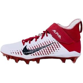 Nike Alpha Menace Pro 2 Mid Men's Football Cleats White Black Crimson BV3945-106