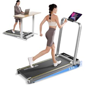 Treadmill with Incline, Walking Pad Treadmills for Home Office, Walking Pad with Handle Bar, Incline Foldable Treadmill with APP, Portable Treadmill 300lbs Capacity with Low Noise