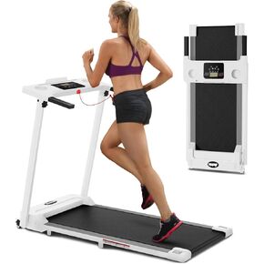 3.0 HP Foldable Portable Folding Small Treadmills for Home Office with 300 LBS Capacity, Walking Running Exercise Electric Compact Treadmill with LED Display