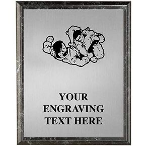 Jiu Jitsu Plaques, Personalized Jiu-Jitsu Triangle Hold Trophy Plaque Award, Great Custom Engraved Martial Arts Awards Prime