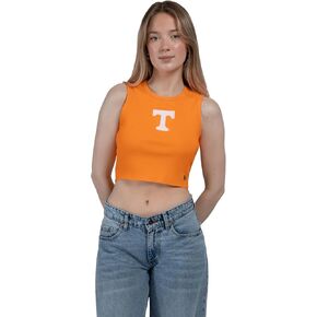 Hype & Vice Cut-Off Tank for Women - University of Tennessee Top for Women, Cropped Fit Tank, College Shirts for Game Days - Black, Large