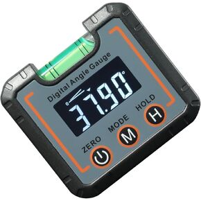 Digital Angle Finder Magnetic & Level Bubble Vial 4 X 90°Angle Gauge Inclinometer, Mini Level Bevel Gauge Protractor for Woodworking, Building, Table Saw, Vertical Wall