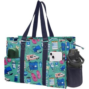 NGIL Utility Water Resistant Tote Bag, Top Zipper Closure, Perfect Gifts for Working Women, Teachers, Nurses, Gym bag