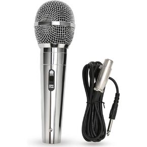 ASHATA Wired Handheld Microphone, Karaoke Microphone for Singing, with 9.8ft XLR Cable, Vocal Dynamic Mic for Speaker for Speaker Amp Mixer DVD, Handheld Mic for Singing Home KTVs