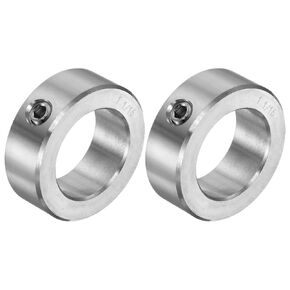 uxcell 2pcs Set Screw Collars 1-1/8" Bore 304 Stainless Steel Shaft Collars, 1-3/4" OD, 5/8" Width Axle Collar Clamp for Linear Rod Shaft Guide