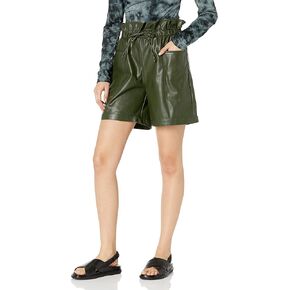 KENDALL + KYLIE Women's Vegan Leather Paperbag Shorts