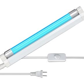 Coospider 6W UV Light with Ozone,185nm Sanitizer Lamp with 3 Time Gear, UVC Lamp for Shoes/Closet/Cabinet/Bathroom 110V CTUV-6