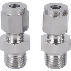 304 Stainless Steel Compression Tube Fittings Tube OD 8mm Thread OD 1/4 Inch Straight-Through Quick Connector SSKTPC8-02,2 PCS