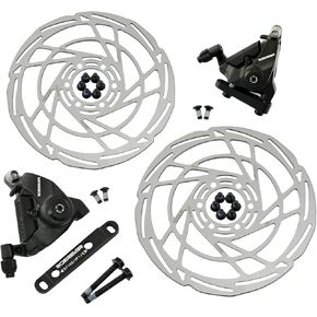 MCX-2 Flat Mount Dual-Piston Mechancial Disc Brake Set w/ 160mm Rotors, Black, RD2318
