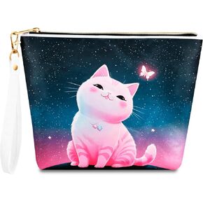 Tennis Makeup Bag Tennis Gifts Tennis Pouch Bag Inspirational Gifts for Women Tennis Accessories Bag Tennis Lovers Players Birthday Gift, Portable Toiletry Bag with Zippers and Wristlet