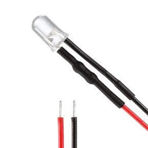 uxcell 10Pcs 5mm Pre Wired LED, Green DC24V Clear Lens, Light Emitting Diodes