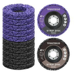 10-Pack 4-1/2" Paint Stripping Discs, 5 Purple & 5 Black for Angle Grinder, Efficient Rust, Paint, and Adhesive Removal on Metal and Wood