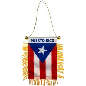 Puerto Rico Flag Car Rear View Mirror - Puerto Ricans Banners Décor Window Hanging Flag