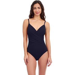 Profile by Gottex Elegant and Chic One Piece V Neck Surplice Swimsuit with Soft Cup and Tummy Control Swim Essential