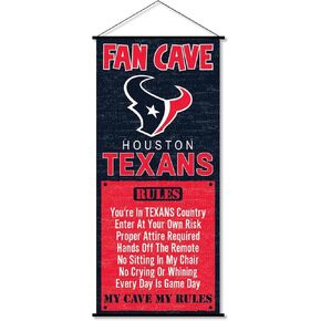 WinCraft Houston Texans Man Cave Fan Banner Wall Door Scroll
