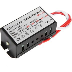 Electronic Transformer 110V to 12V Power Supply Converter Adapter Driver Smart Voltage Converter for Halogen Lamp Beads (60W)