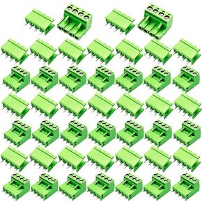 30Pcs 4 Pin 5.08mm Pitch DIY PCB Mount Screw Terminal Block Connector with 30Pcs 4 Pin Phoenix Plug