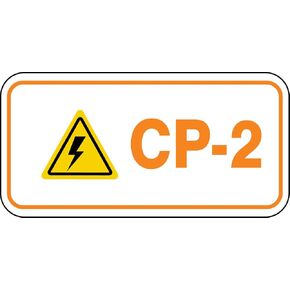 Accuform TDF202XVM Adhesive Dura-Vinyl "CP-2 Control Panel" Energy Source Standard Tag, 1-1/2" W x 3" L, Black/Yellow/Orange on White (Pack of 5)