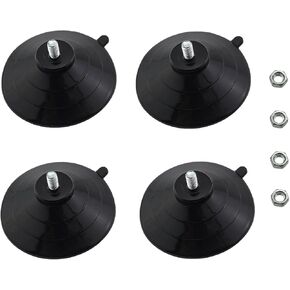 4pcs Diameter 60mm Black Screw Suction Cup with Screw Nut Thick Suction Cup with M5x8mm Threaded Screw Super Adhesive Glass Suction Cups