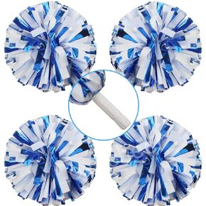 Lovecheer 4PCS Metallic Pom Poms Cheerleading with Handle Sports Cheer Pom Poms Team Spirits Football Basketball School Party Performance Dance