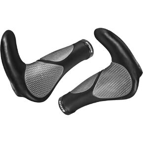 BUCKLOS Single Lock-on Bike Handlebar Grips Ergonomic Mountain Bicycle Handle Grips Anti-Slip Shock-Absorbing Handle Bar Grips with Aluminum Locking Ring for MTB, BMX, Scooter, Folding Bike