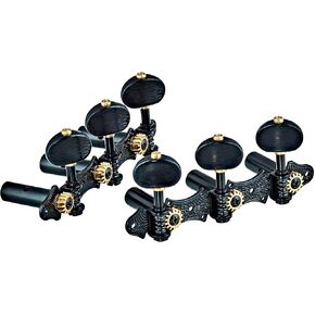 Ortega Guitars Classical Deluxe Tuning Machines 3L x 3R w Baseplate & Black Buttons (OTMDLX-BKBK)