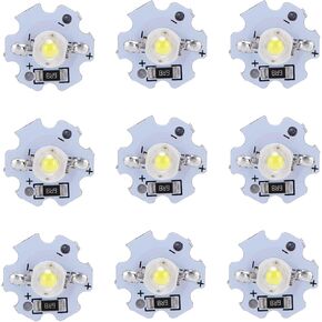 LED Chips 25Pcs LED Lamp Beads, 200LM 1W High Power Bright LED Lamp Beads, Multifunctional High Power Led Chip for DIY Lighting Fixtures for Home Studio Exhibition (Pure White)