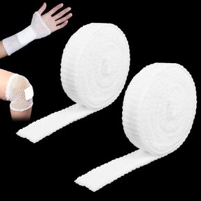 2 Rolls Tubular Bandage, 1 Inch Elastic Net Bandages, Wound Dressing Elastic Mesh Net, Tubular Gauze for Arm Wounds Without The Use of Adhesive Tape