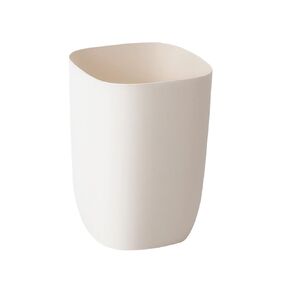 Bathroom Trash Can, White Trash Can, Plastic Rectangular Garbage Can for Kitchen, Bedroom, Living Room, Small Stylish Modern Indoor Waste Basket Minimalism, 1.8 Gallons/ 7 Liter