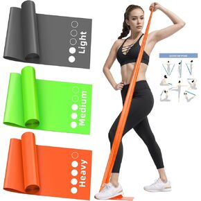 Resistance Bands Set, Exercise Bands for Working Out, Elastic Bands for Home Exercise, Gym, Physical Therapy Bands for Stretch, Recovery, Yoga, Pilates, Rehab, Strength Training - Colorful