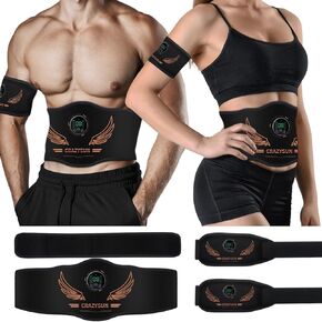Ab Stimulator Belt, Tactical x Abs Stimulator Muscle Toner Home Office Workout Equipment for Abdomen Orange