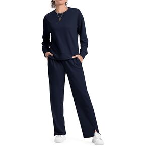 TBMPOY Womens Sweatsuit Casual Travel Outfits 2 Piece Sweat Track Suit Sweatpants Lounge Long Sleeve Airport Fall Set