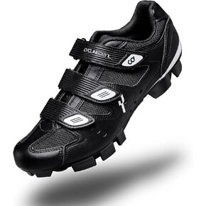 CyclingDeal Mountain Bicycle Bike Men's MTB Cycling Shoes in Black - Compatible with Shimano SPD & CrankBrothers Cleats