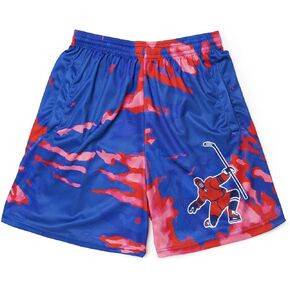 ChalkTalkSPORTS Hockey Performance Shorts | Celly Red Tie Dye Hockey Shorts | Youth & Adult | Hockey Boys Athletic Shorts