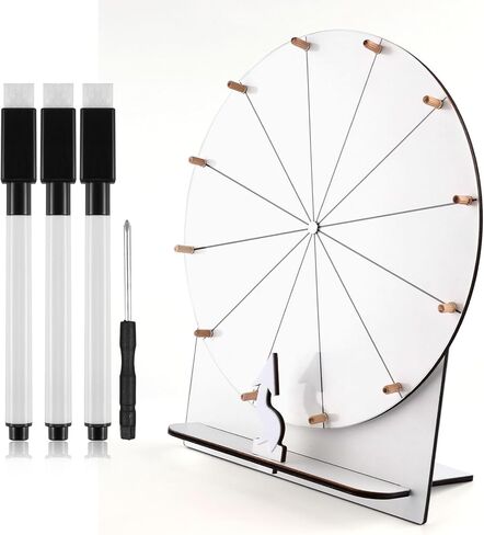 Wooden Spinning Wheel, 11.4inch Prize Wheel Spinning Prize Wheel Tabletop Spinner Raffle Wheel Roulette Wheel for Fortune Game Prizes Carnival Trade Show (White) in Saudi Arabia