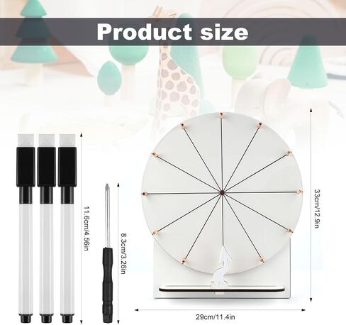 Wooden Spinning Wheel, 11.4inch Prize Wheel Spinning Prize Wheel Tabletop Spinner Raffle Wheel Roulette Wheel for Fortune Game Prizes Carnival Trade Show (White) in Saudi Arabia