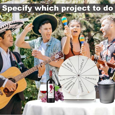 Wooden Spinning Wheel, 11.4inch Prize Wheel Spinning Prize Wheel Tabletop Spinner Raffle Wheel Roulette Wheel for Fortune Game Prizes Carnival Trade Show (White) in Saudi Arabia