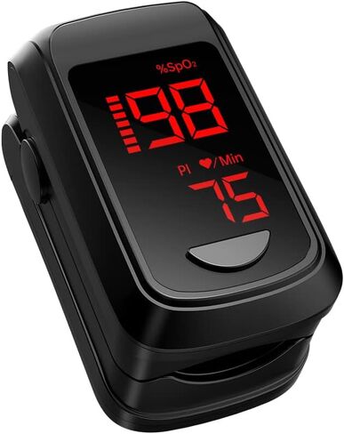 Pulse Oximeter Fingertip- Mini Oximeter Oxygen Saturation Monitor for SpO2/Heart Rate/PI, with Auto Graph Display/Alarm,FSA/HSA Eligible in Saudi Arabia