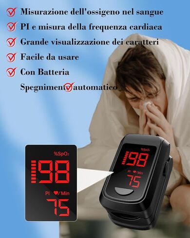 Pulse Oximeter Fingertip- Mini Oximeter Oxygen Saturation Monitor for SpO2/Heart Rate/PI, with Auto Graph Display/Alarm,FSA/HSA Eligible in Saudi Arabia